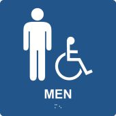 ADA Braille Tactile Sign: Handicap Accessible Men's Restroom (Square)