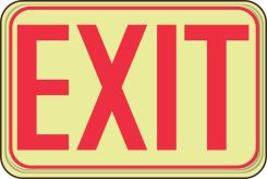 Glow-In-The-Dark Safety Sign: Exit