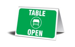 Table Top Sign: Table Open