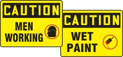 OSHA Caution Quik Sign Fold-Ups®: Men Working / Wet Paint