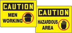 OSHA Caution Quik Sign Fold-Ups®: Men Working / Hazardous Area