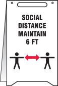 Fold-Ups® Safety Sign: Social Distance Maintain 6 FT