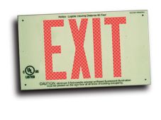 Ultra-Glow™ Safety Sign: Exit (One-Dimensional Plate Style)