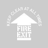 Floor Marking Stencil: Keep Clear At All Times - Fire Exit