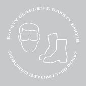 Floor Marking Stencil: Safety Glasses And Safety Shoes Required