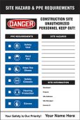 Semi-Custom Site Hazard & PPE Requirements Sign