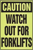 OSHA Caution Fluorescent Alert Sign: Watch Out For Forklifts