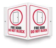 Projection™ Safety Sign: Fire Door - Do Not Block
