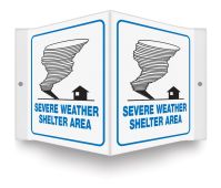 Projection™ Safety Sign: Severe Weather Shelter Area