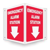 Projection™ Safety Sign: Emergency Alarm Station (Down Arrow)