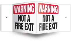 Projection™ Safety Sign: Warning - Not A Fire Exit