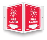 Projection™ Safety Sign: Fire Alarm (Graphic And Down Arrow)
