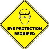 Slip-Gard™ Diamond Floor Sign: Eye Protection Required
