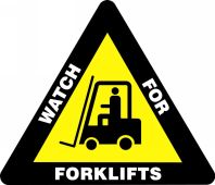 Slip-Gard™ Shape Floor Sign: Watch For Forklifts