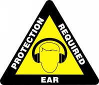 SLIP-GARD™ TRIANGLE FLOOR SIGNS - EAR PROTECTION REQUIRED