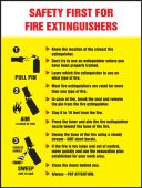 Safety Posters: Safety First For Fire Extinguishers
