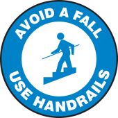 Pavement Print™ Sign: Avoid A Fall Use Handrails