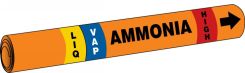 IIAR Snap Tite™ Ammonia Pipe Marker: (blank)/LIQ/VAP/HIGH