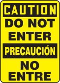 Bilingual OSHA Caution Safety Sign: Do Not Enter