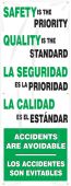 Bilingual Safety Banner: Safety Is The Priority - Quality Is The Standard