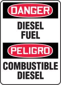 Bilingual OSHA Danger Safety Sign: Diesel Fuel