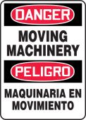 Bilingual OSHA Danger Safety Sign - Moving Machinery