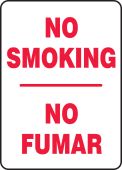 Spanish Bilingual Smoking Control Sign: No Smoking