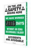Digi-Day® Electronic Safety Scoreboards: We Have Worked __Days Without An OSHA Recordable Injury