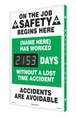 Semi-Custom Digi-Day® Electronic Safety Scoreboards: (name here) Has Worked _Days Without A Lost Time Accident