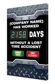Semi-Custom Digi-Day® Electronic Safety Scoreboards: (name) Has Worked _ Days Without A Lost Time Accident