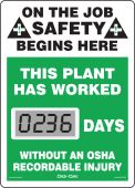 Mini Digi-Day® Electronic Scoreboards: This Plant Has Worked _ Days Without an OSHA Recordable Accident