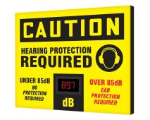 OSHA Caution Industrial Decibel Meter Sign: Hearing Protection RequirdB