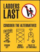 Safety Posters: Ladders Last consider The Alternatives
