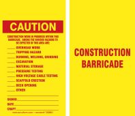 Barricade Caution Safety Tag: Construction Work In Progress
