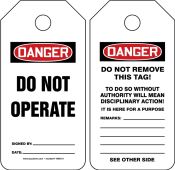 Mini OSHA Danger Safety Tag: Do Not Operate