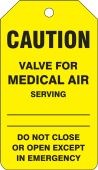 Caution Safety Tag: Valve For Medical Air