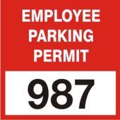 Cling Labels: Employee Parking Permit