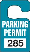 Vertical Hanging Tag: Parking Permit (With Unique Number)