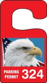 VERTICAL HANGING TAGS: PARKING PERMIT AMERICAN PRIDE EAGLE