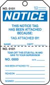 OSHA Notice Safety Tag: This Notice Tag Has Been Attached Because- Perforated