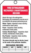 Fire Extinguisher Status Safety Tag: Fire Extinguisher Recharge & Maintenance Record