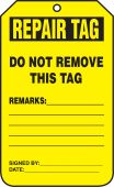 Equipment Status Safety Tag: Repair Tag