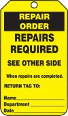 Repair Status Safety Tags: Repair Order
