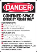 OSHA Danger Safety Sign: Confined Space - Enter By Permit Only - With Entry Procedure