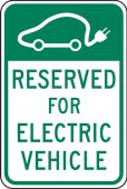 Traffic Sign: Reserved For Electric Vehicle