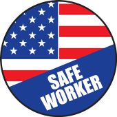 Hard Hat Stickers: Safe American Worker
