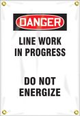 OSHA Danger Utility Pole Wrap: Line Work In Progress Do Not Energize