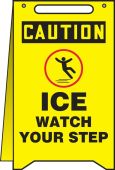OSHA Caution Fold-Ups® Floor Sign: Ice Watch Your Step